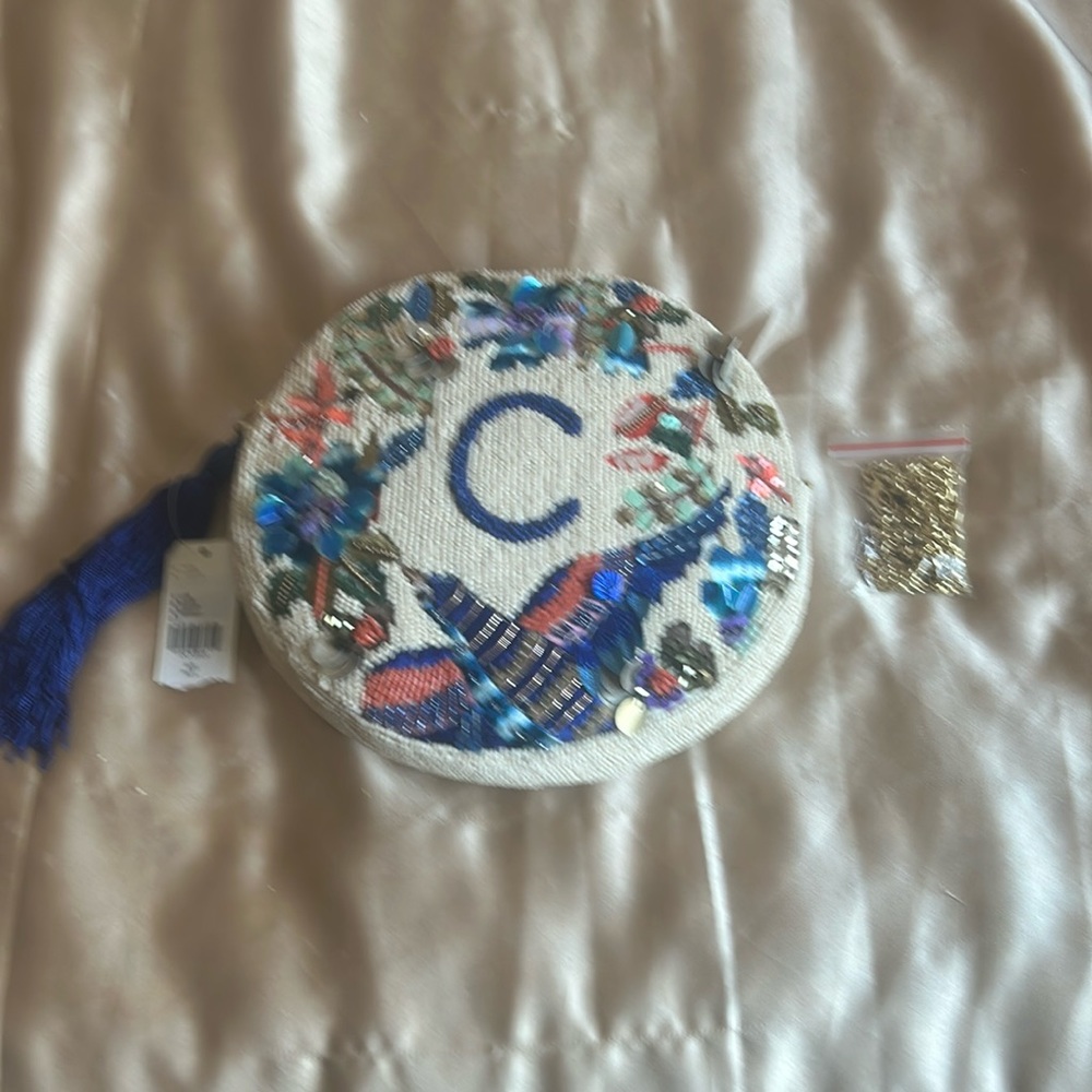 Perfect  gift - monogrammed beaded purse NWT